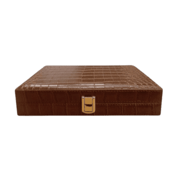 Faro Humidor de Viaje Cuero Boton Dorado 29301